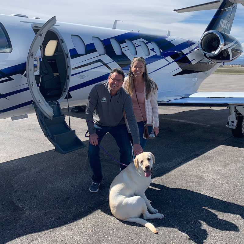 Brett and Dawn Anderson with their dog
