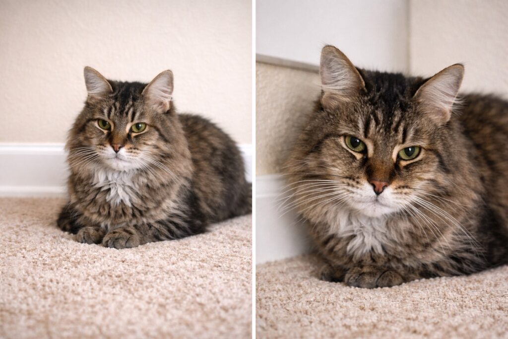 Crowley and Lil Bit
Domestic Long Hair
Neutered Males
12 years - 14 lbs / 9.5 lbs